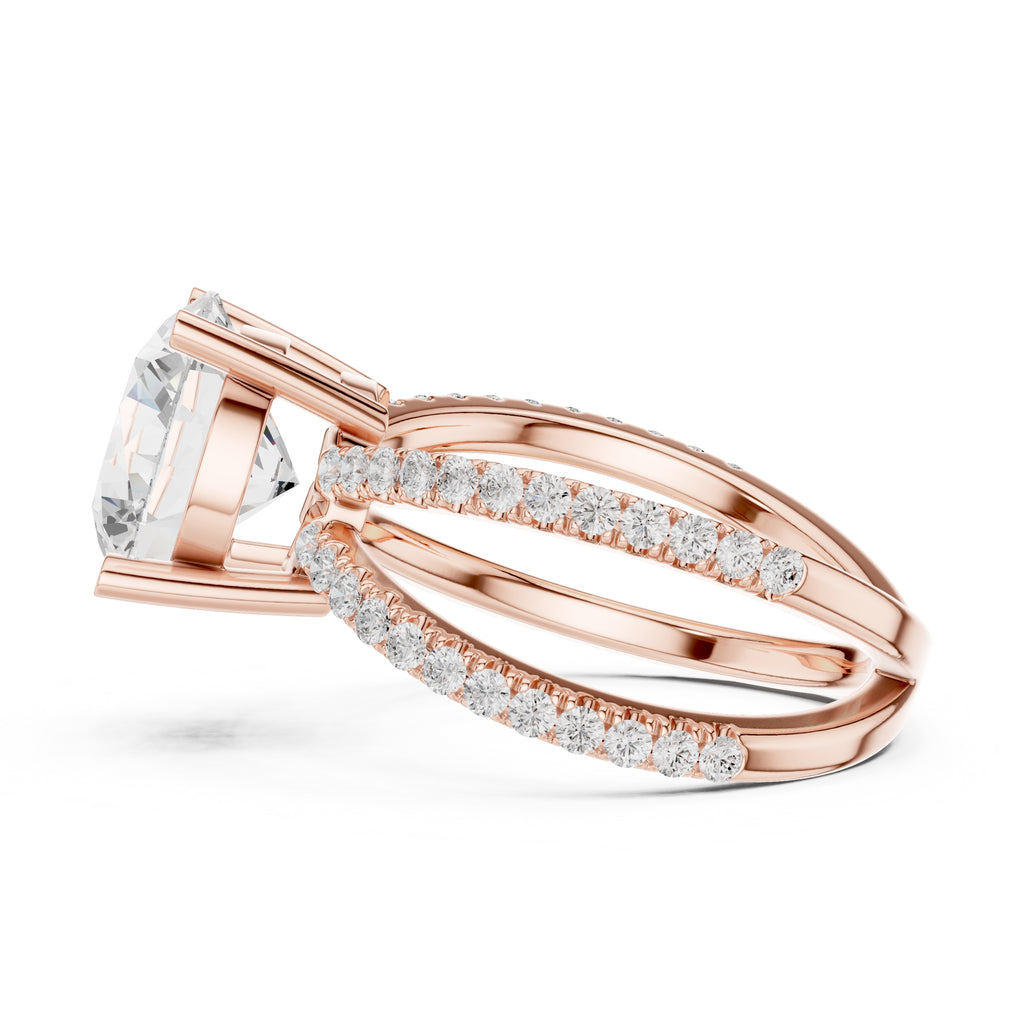 The Entwined Embrace Ring 2.5ct Rose Gold Round