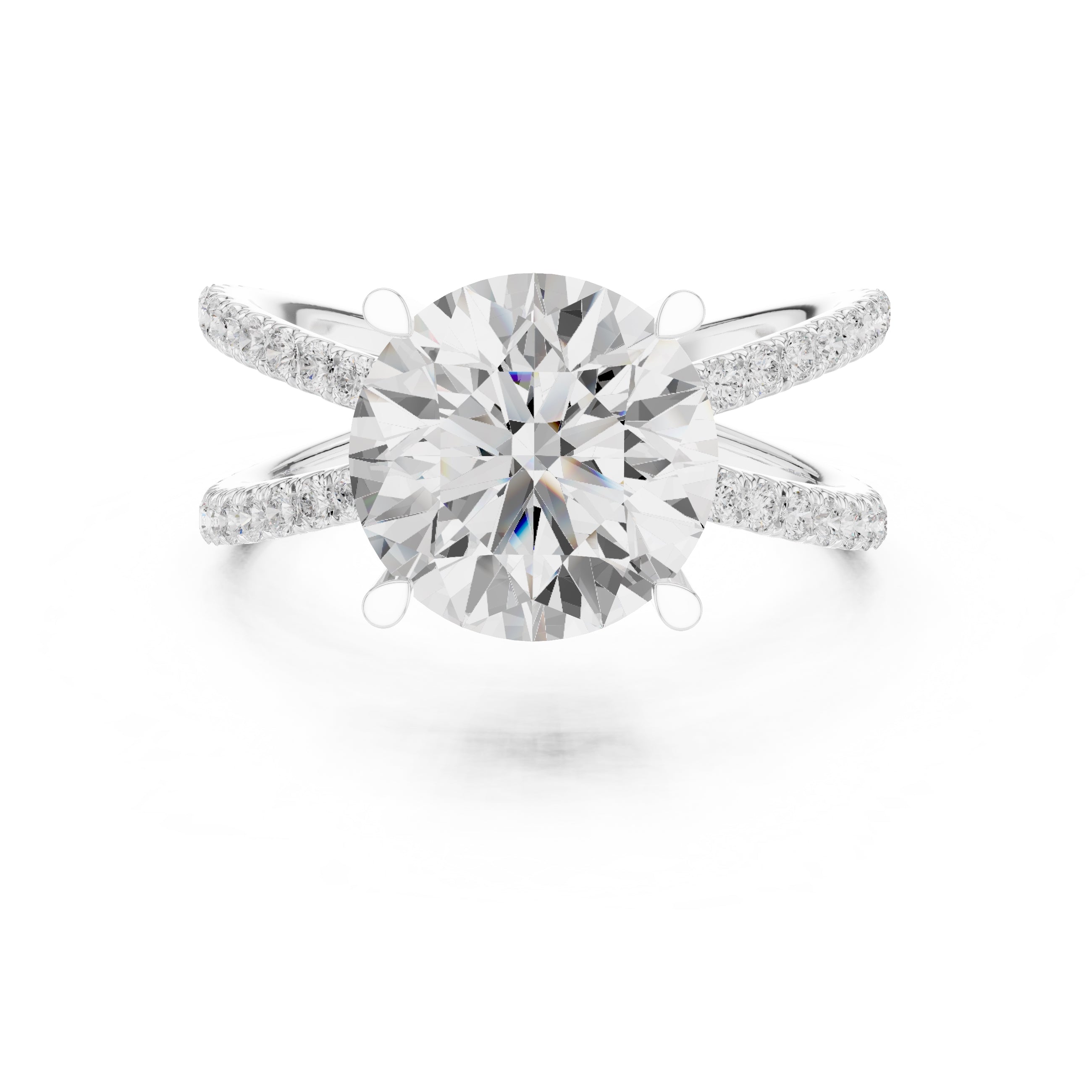The Entwined Embrace Ring 2.5ct White Gold Round