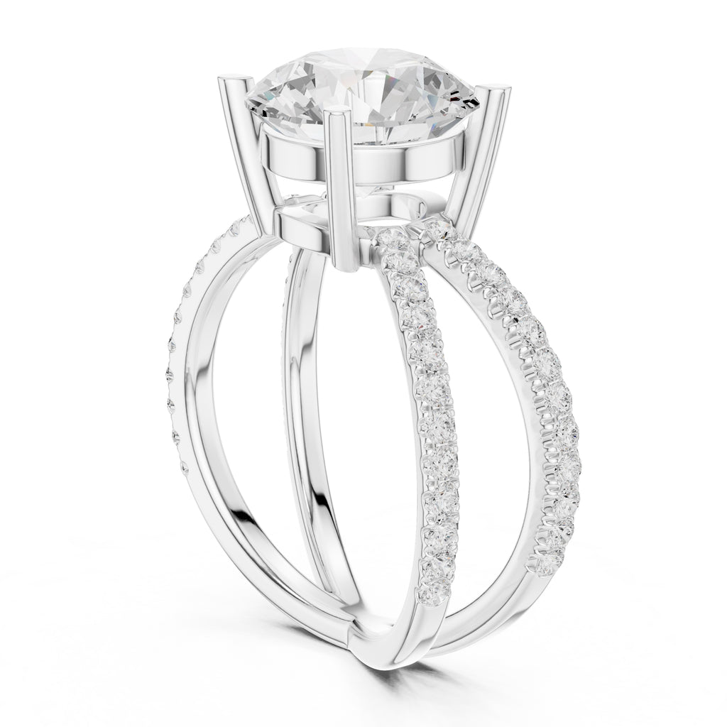 The Entwined Embrace Ring 2.5ct White Gold Round