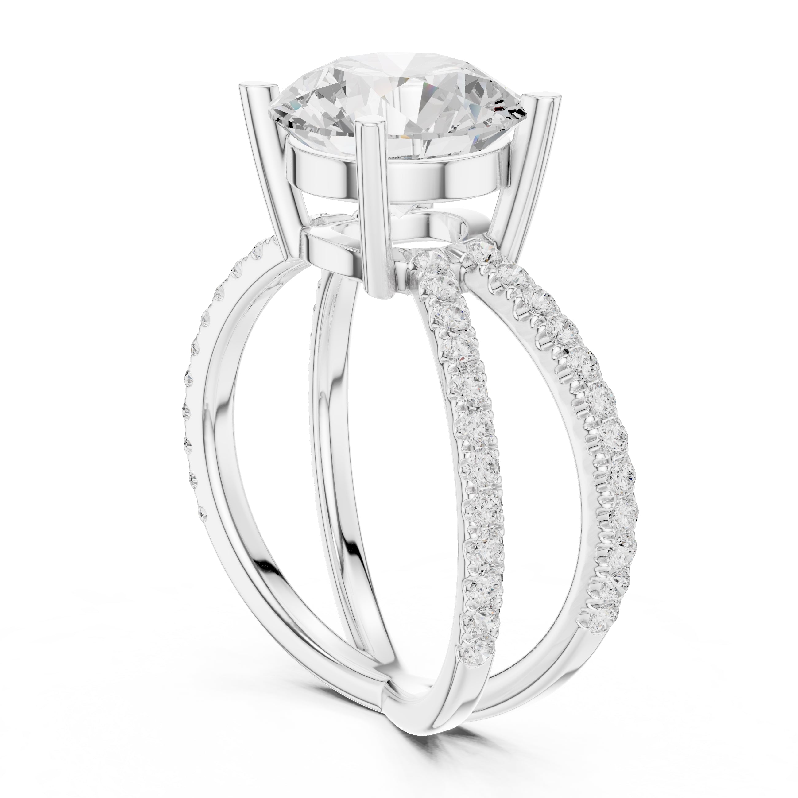 The Entwined Embrace Ring 2.5ct White Gold Round
