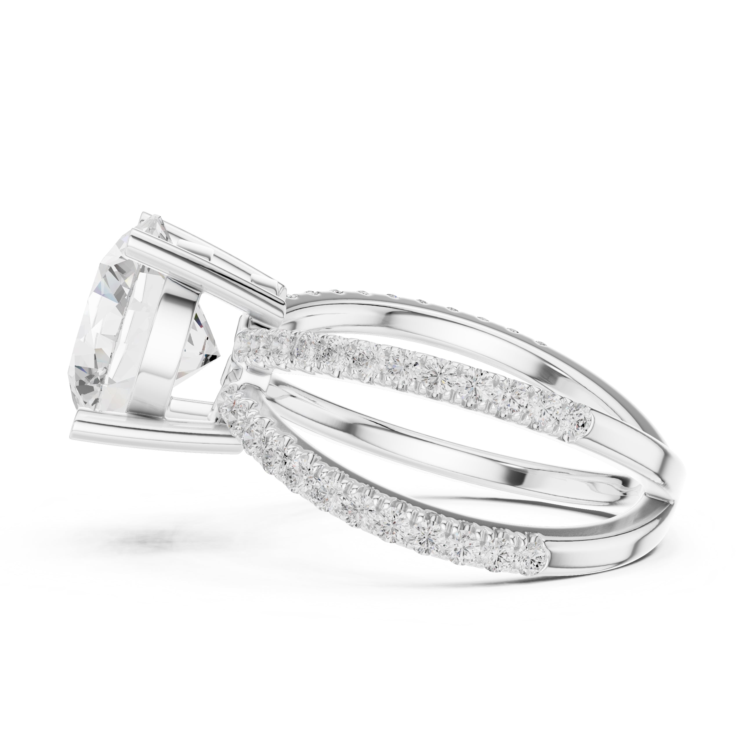 The Entwined Embrace Ring 2.5ct White Gold Round