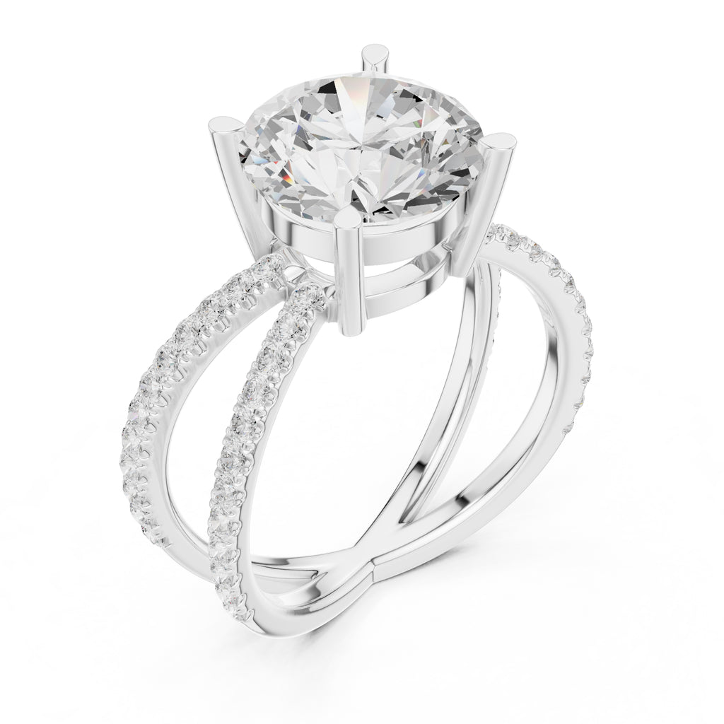 The Entwined Embrace Ring 2.5ct White Gold Round
