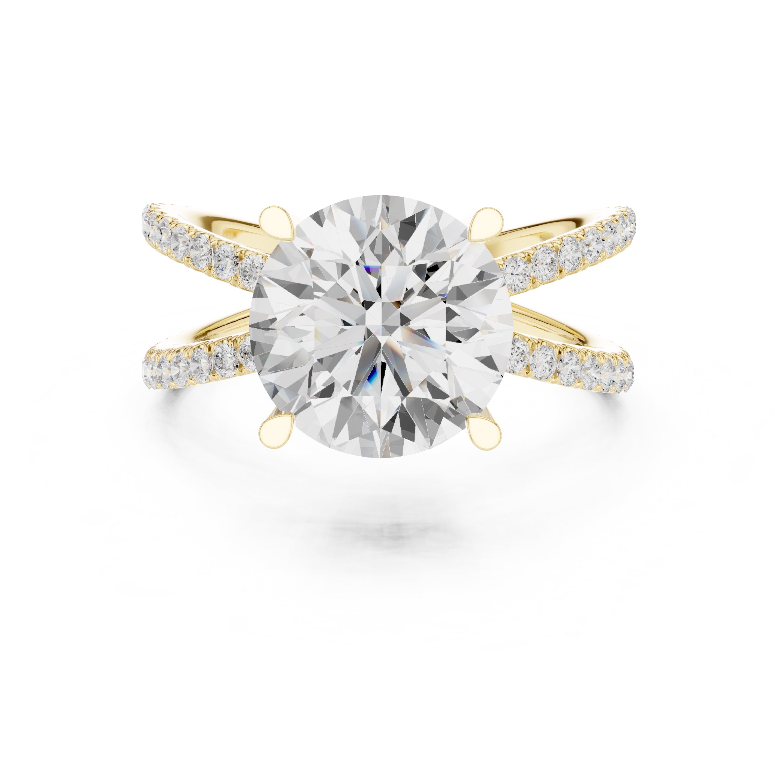 The Entwined Embrace Ring 2.5ct Yellow Gold Round