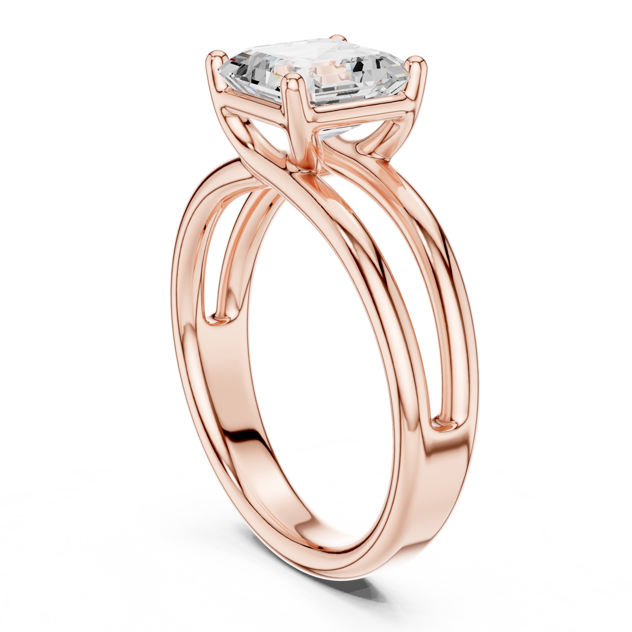 The Floating Horizon Ring 2ct Rose Gold Asscher