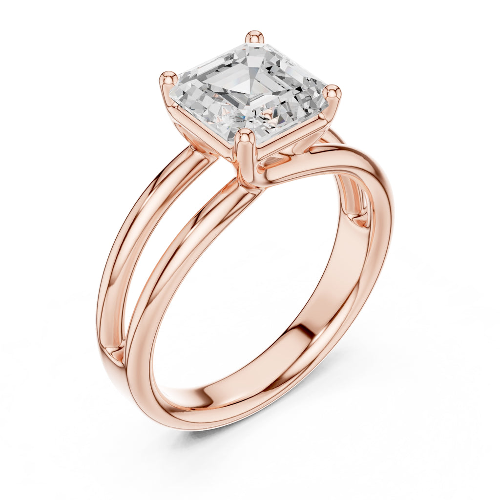 The Floating Horizon Ring 2ct Rose Gold Asscher