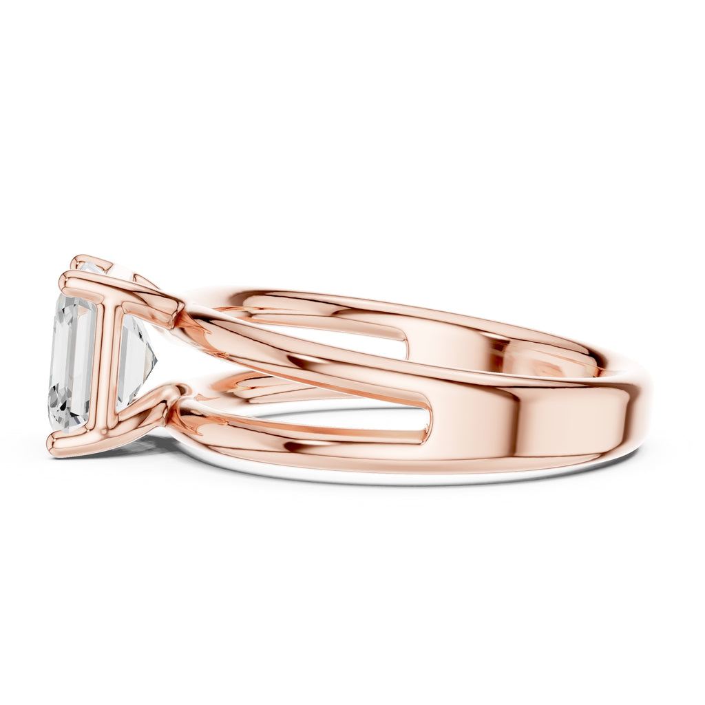 The Floating Horizon Ring 2ct Rose Gold Asscher
