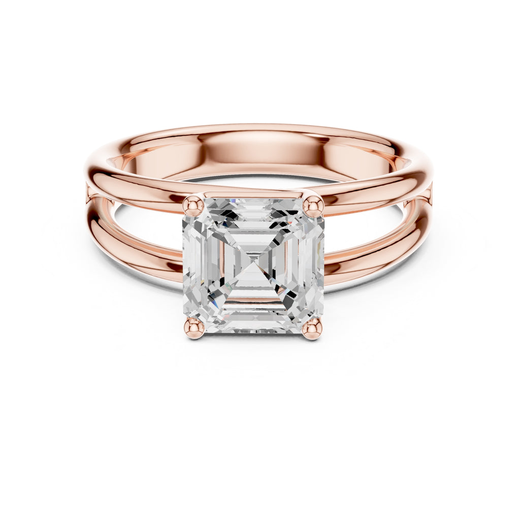 The Floating Horizon Ring 2ct Rose Gold Asscher