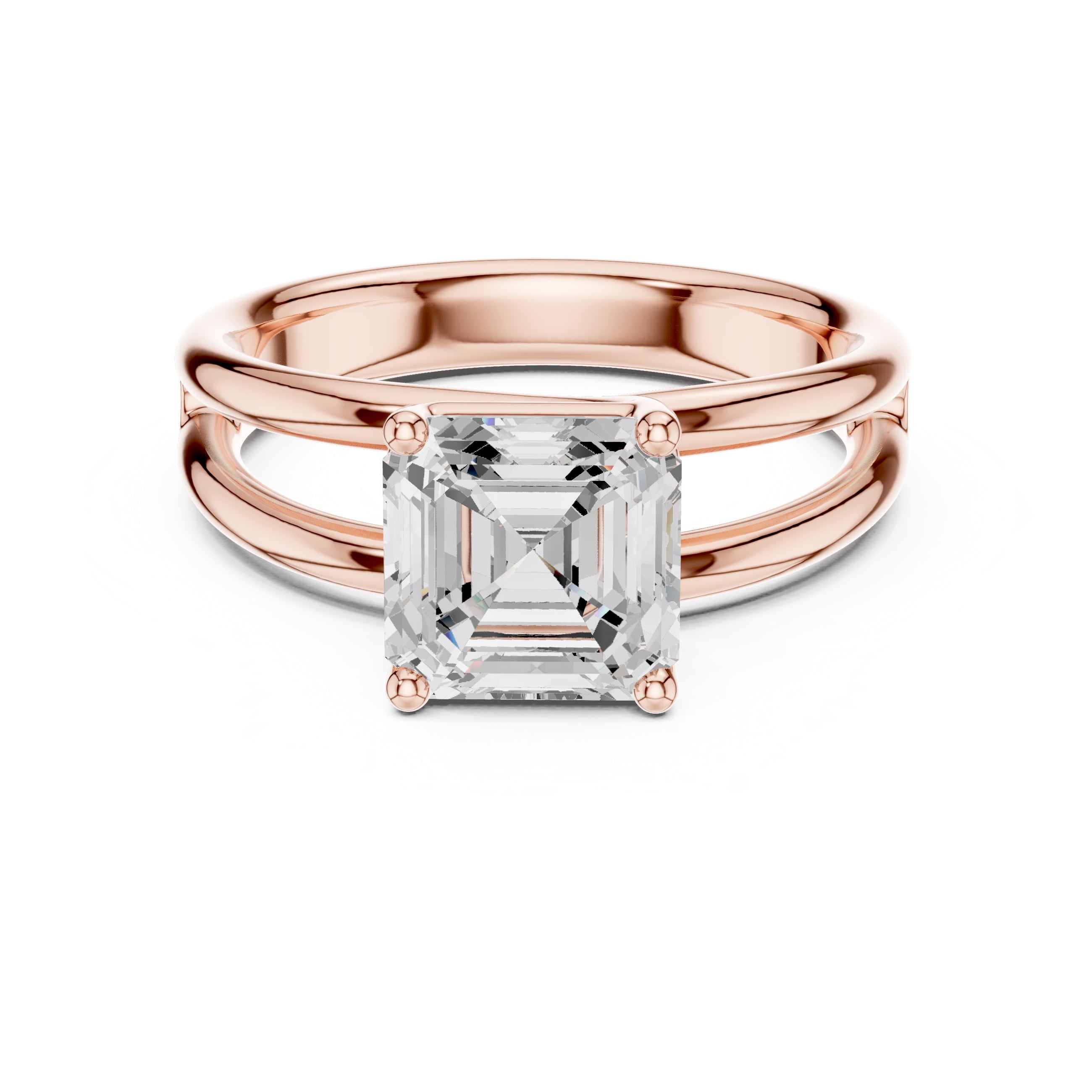 The Floating Horizon Ring 2ct Rose Gold Asscher