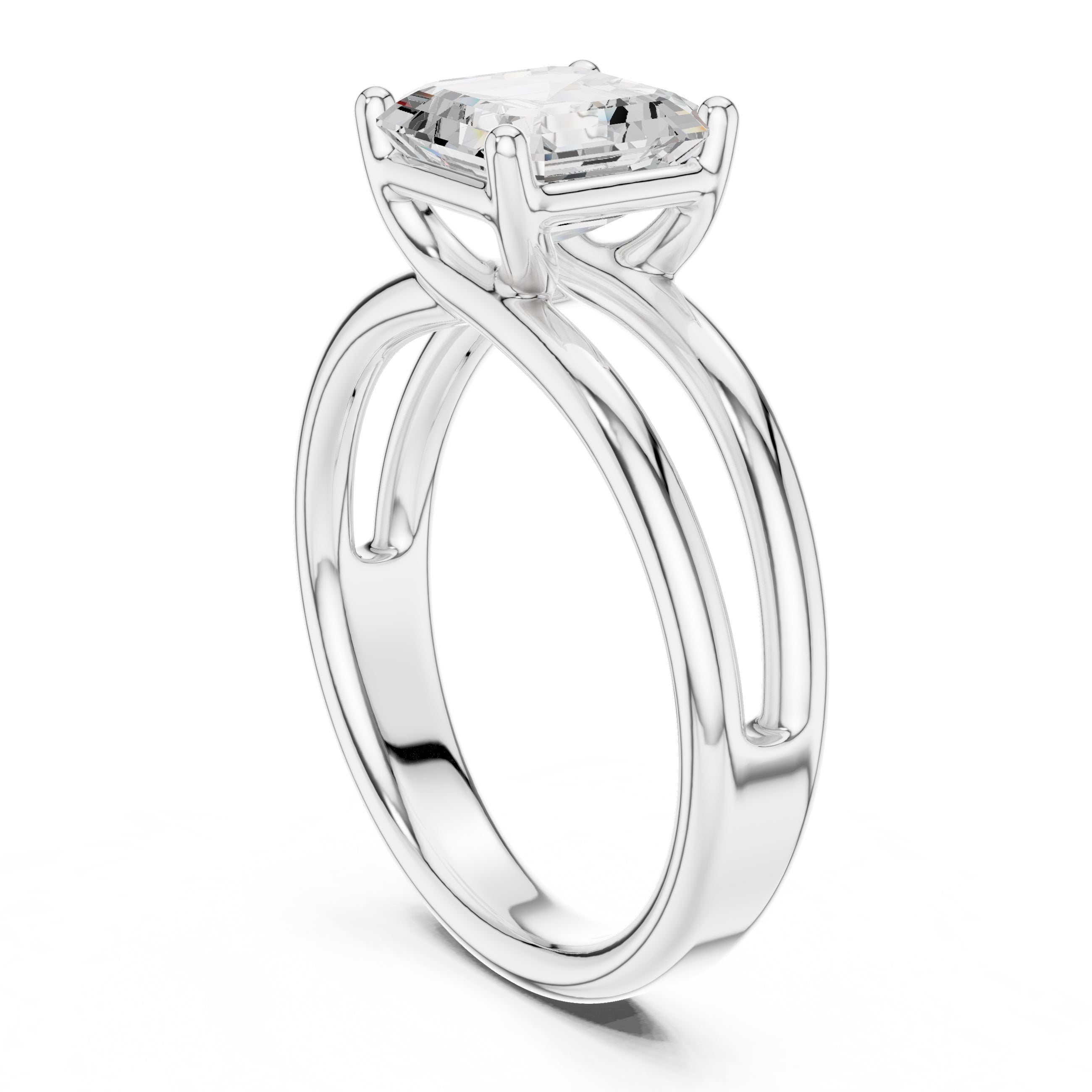 The Floating Horizon Ring 2ct White Gold Asscher