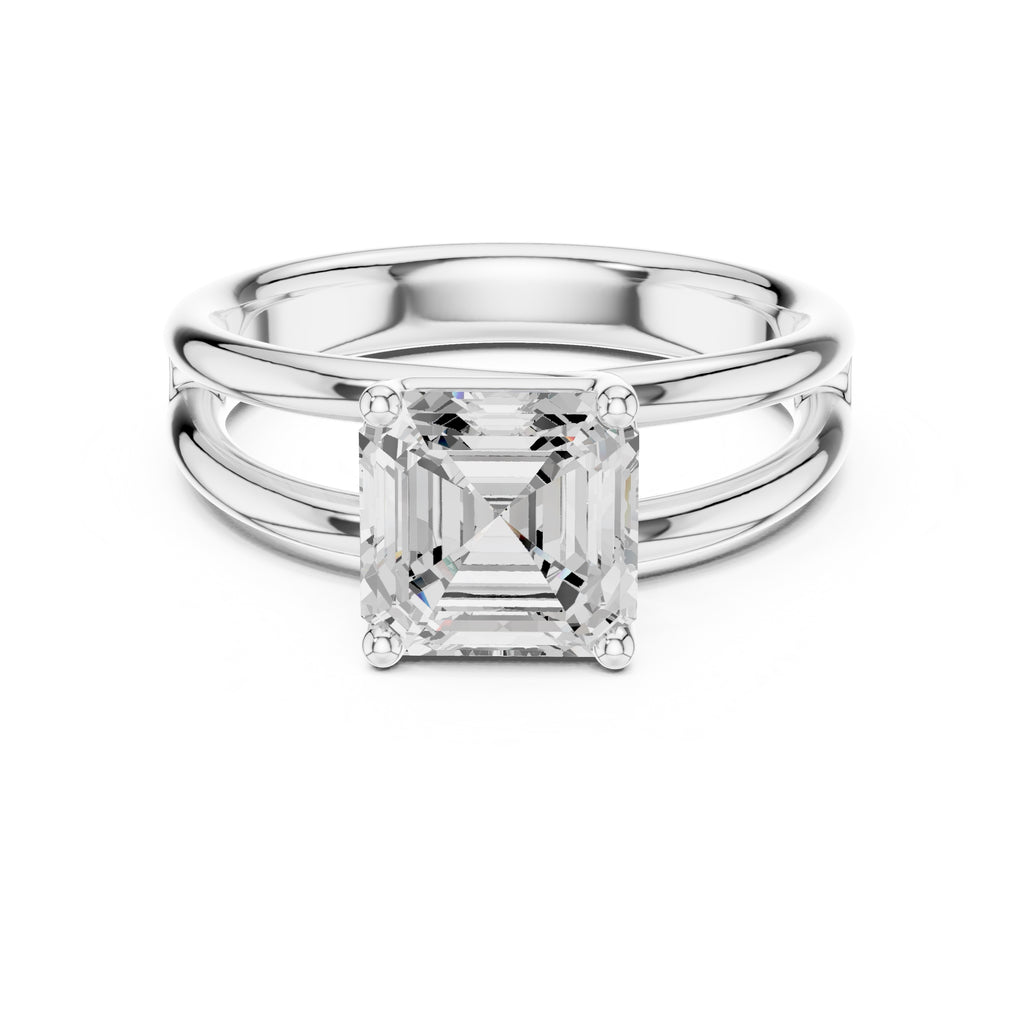 The Floating Horizon Ring 2ct White Gold Asscher