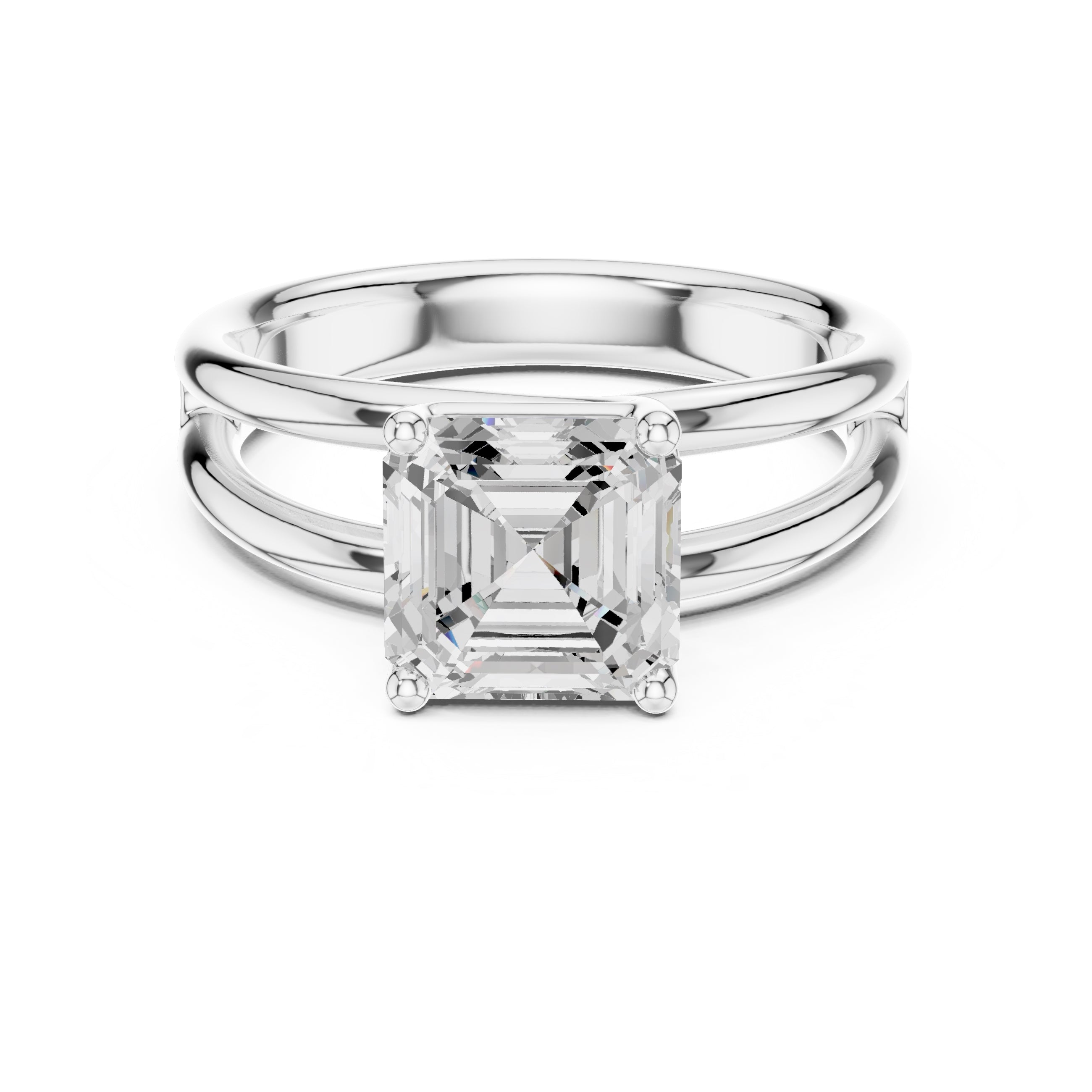 The Floating Horizon Ring 2ct White Gold Asscher