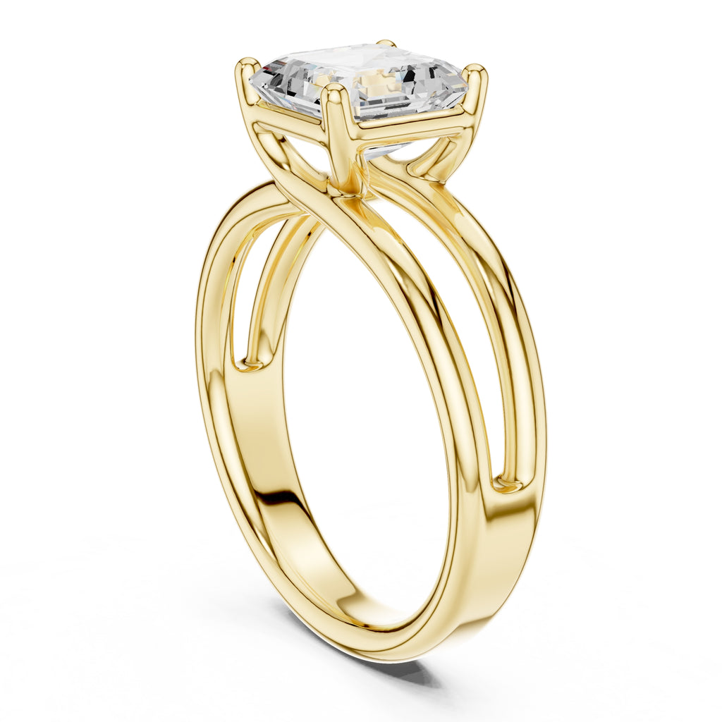 The Floating Horizon Ring 2ct Yellow Gold Asscher