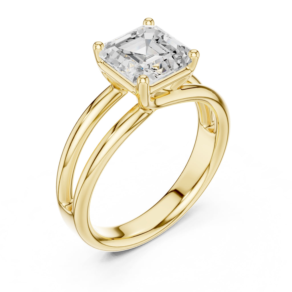 The Floating Horizon Ring 2ct Yellow Gold Asscher