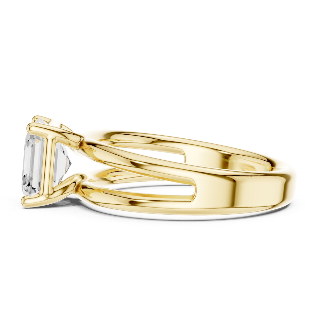The Floating Horizon Ring 2ct Yellow Gold Asscher