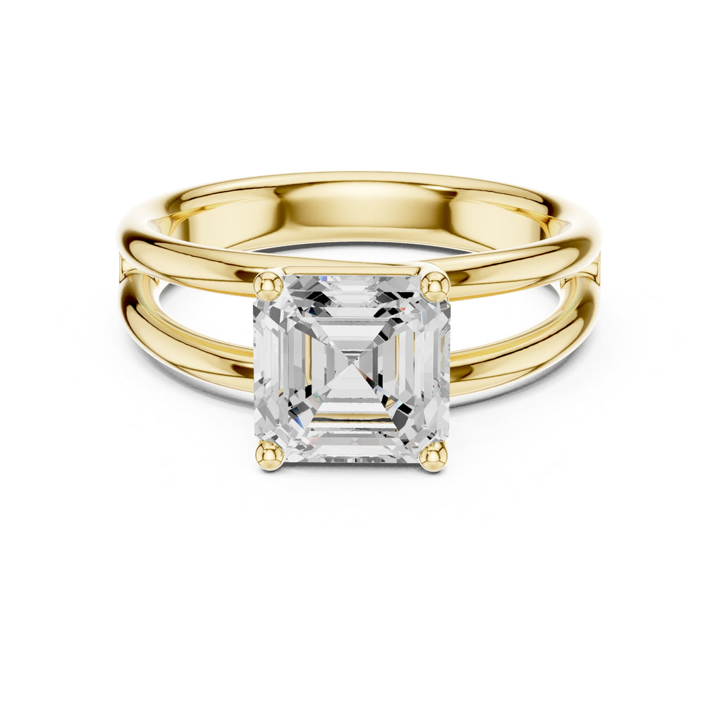 The Floating Horizon Ring 2ct Yellow Gold Asscher
