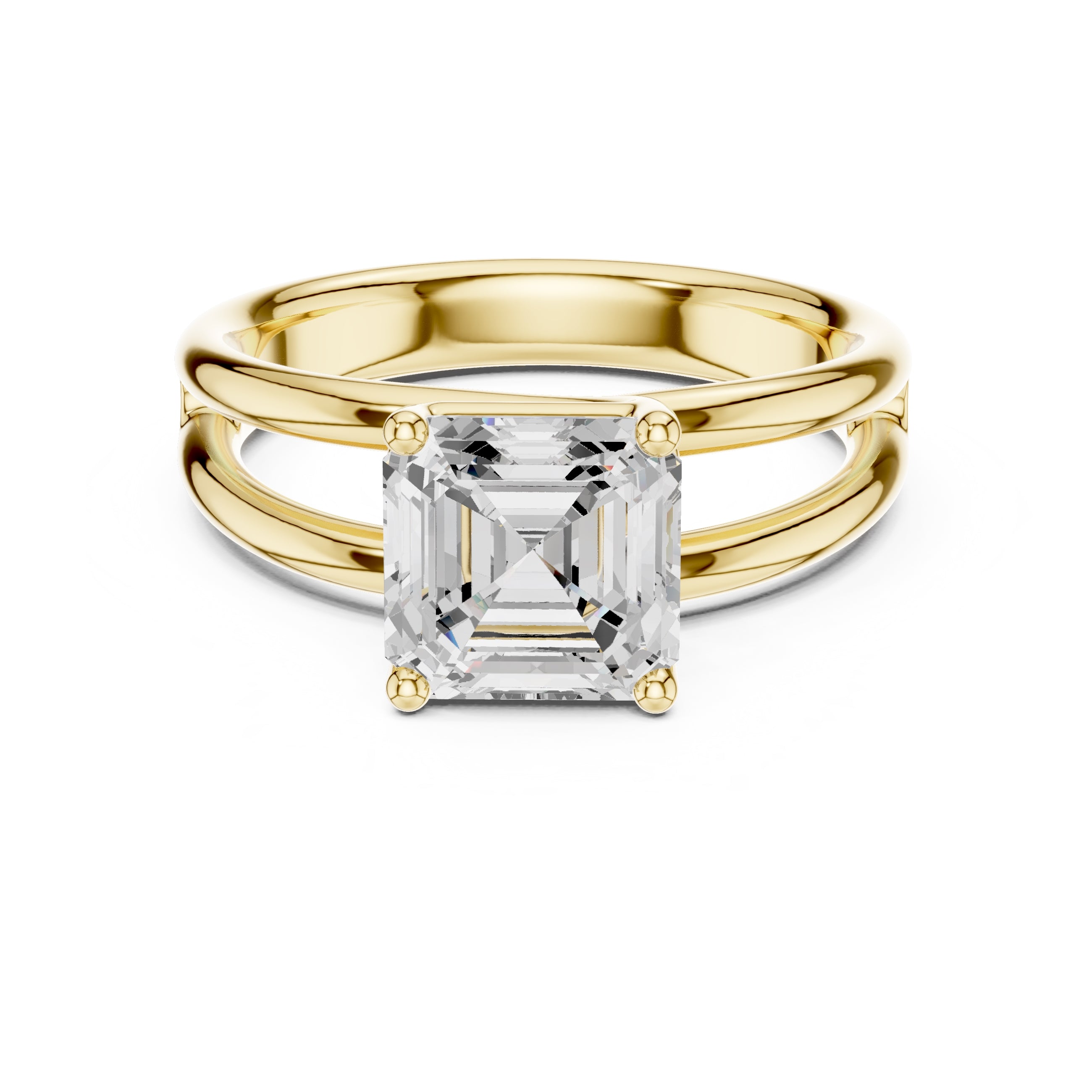 The Floating Horizon Ring 2ct Yellow Gold Asscher