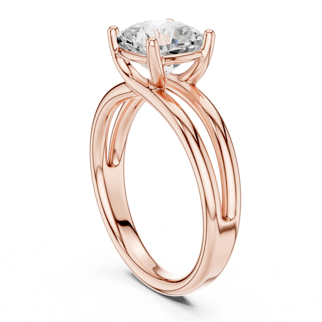 The Floating Horizon Ring 2ct Rose Gold Cushion