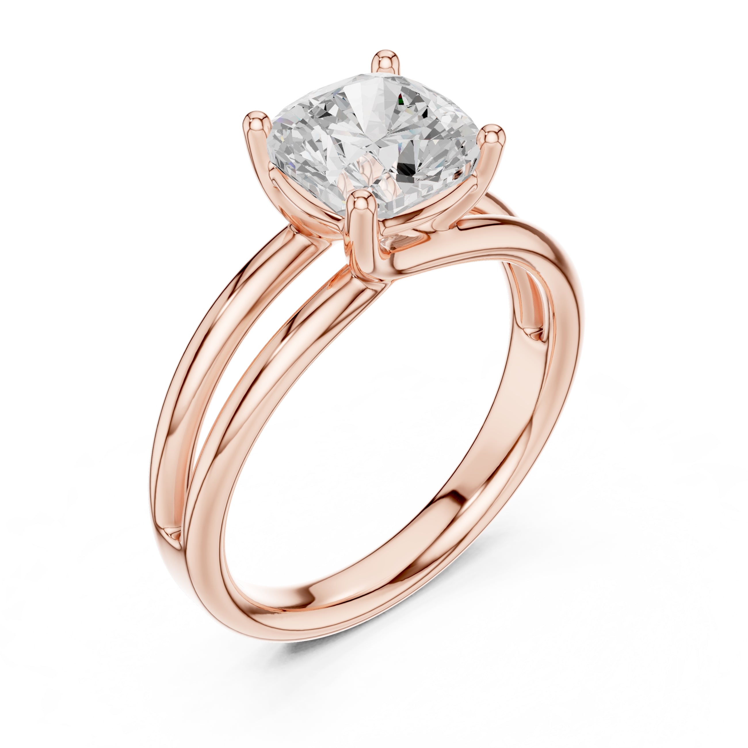 The Floating Horizon Ring 2ct Rose Gold Cushion