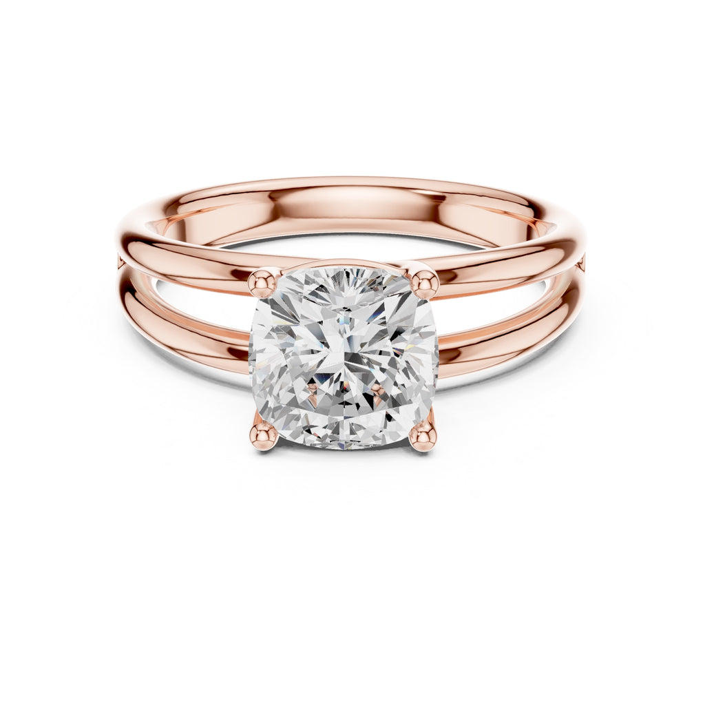 The Floating Horizon Ring 2ct Rose Gold Cushion