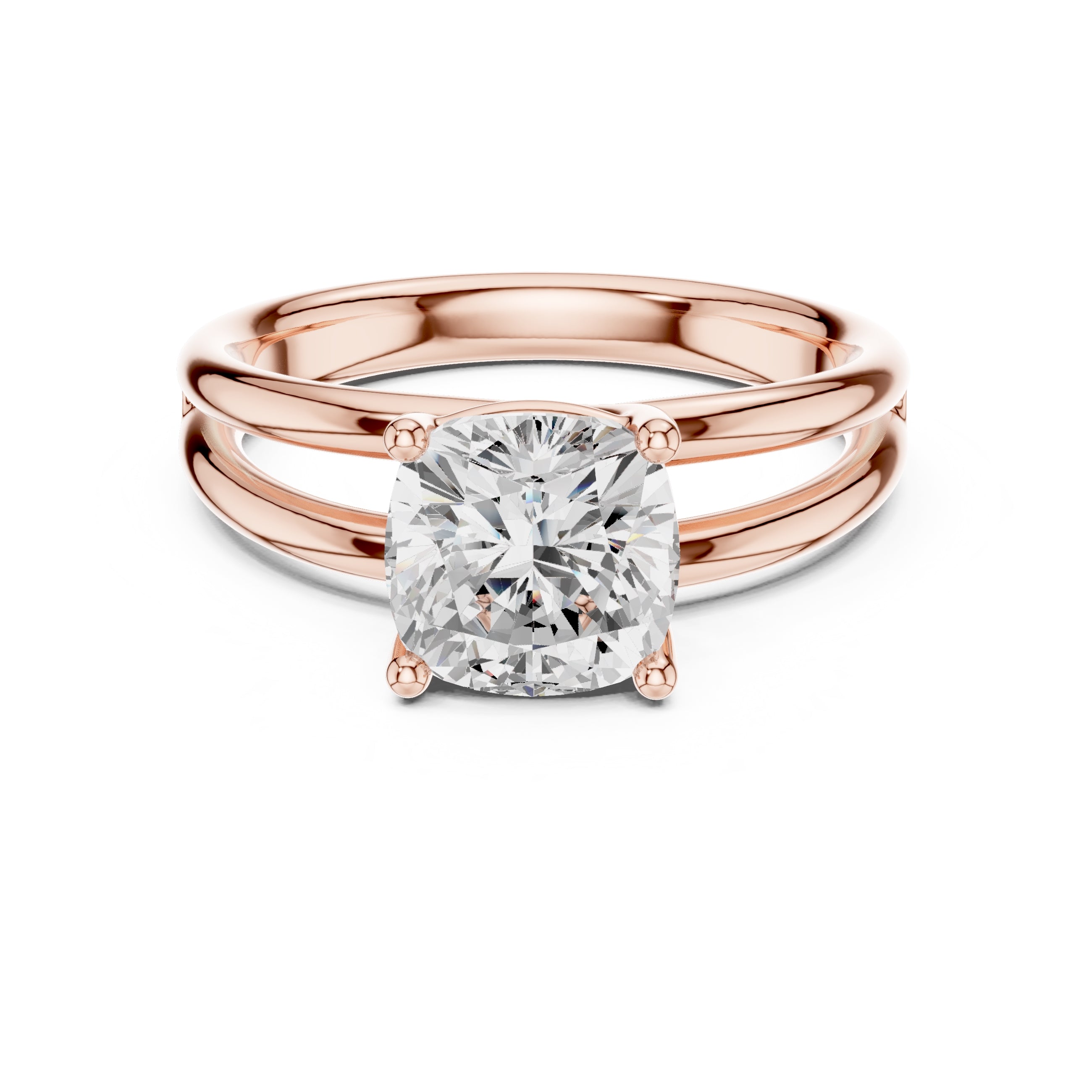 The Floating Horizon Ring 2ct Rose Gold Cushion