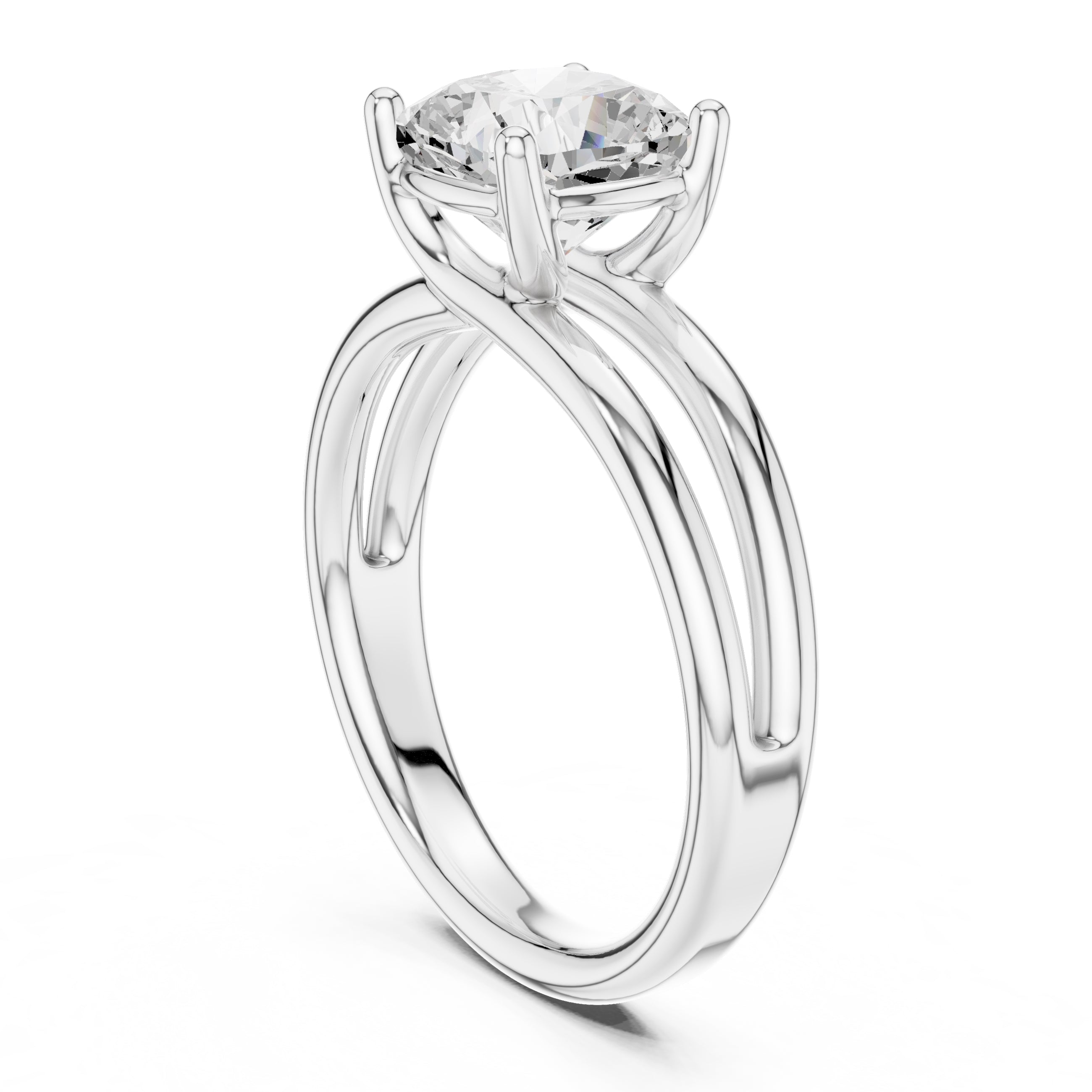 The Floating Horizon Ring 2ct White Gold Cushion