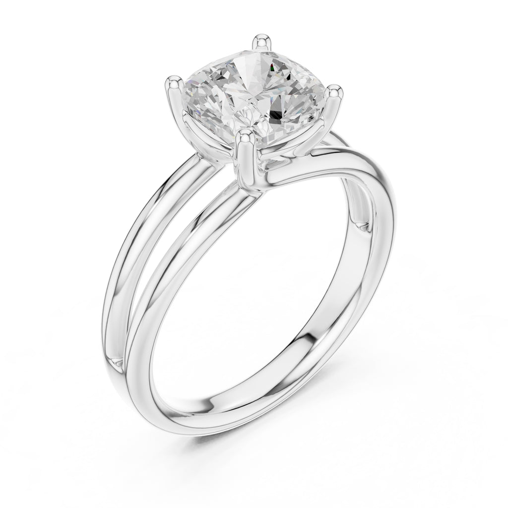The Floating Horizon Ring 2ct White Gold Cushion