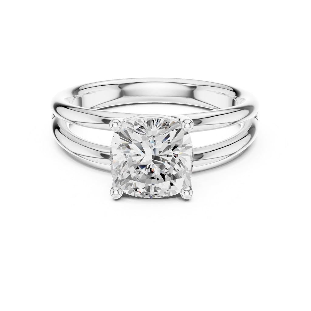 The Floating Horizon Ring 2ct White Gold Cushion
