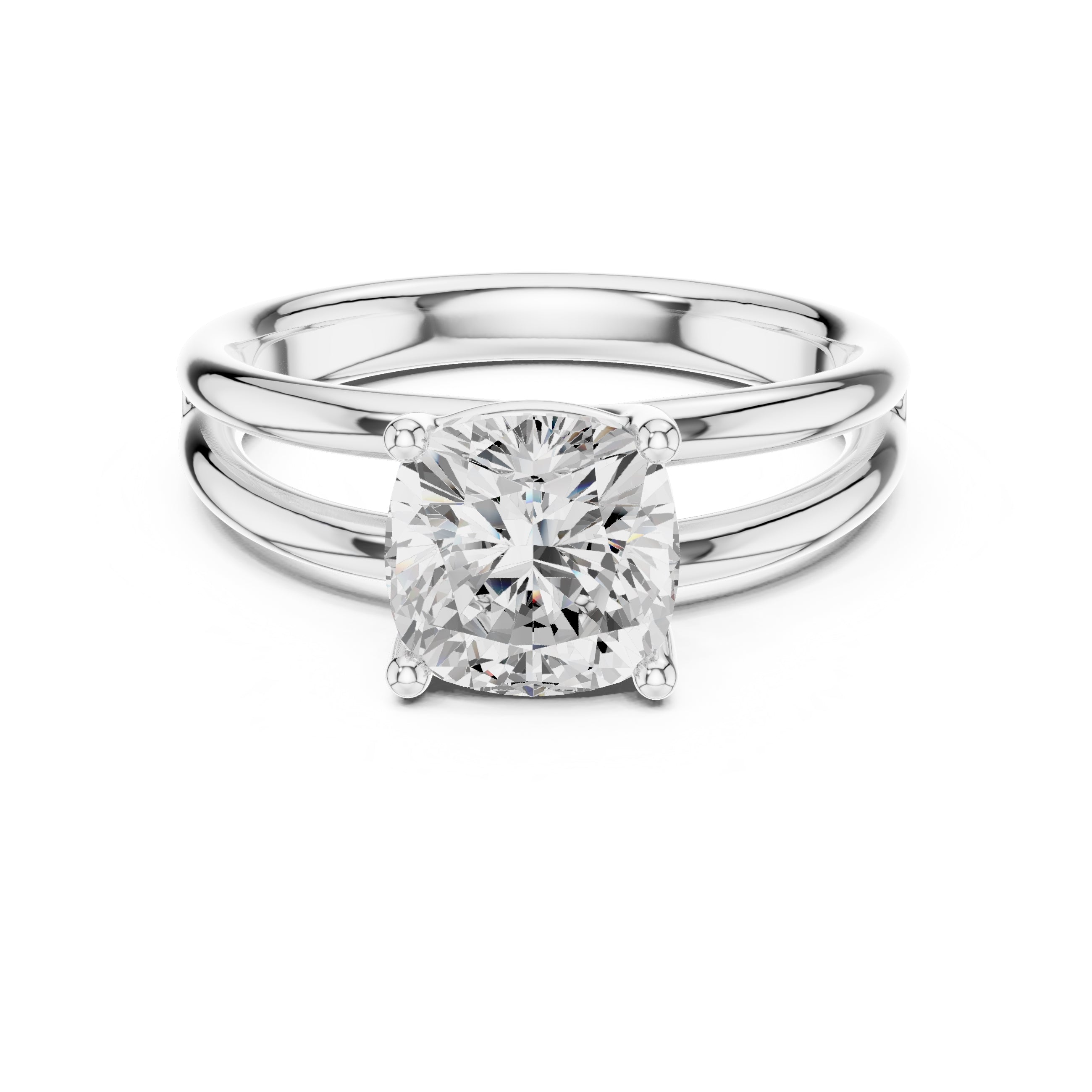 The Floating Horizon Ring 2ct White Gold Cushion