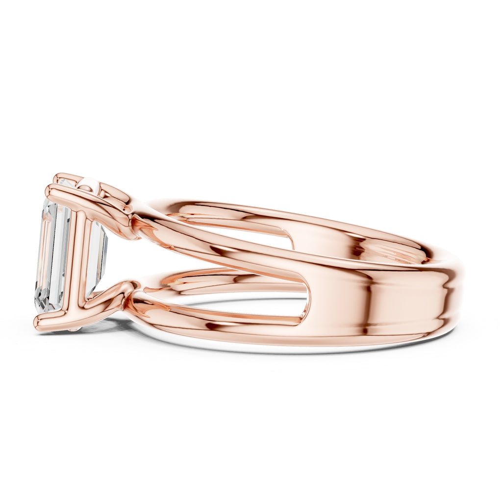 The Floating Horizon Ring 2ct Rose Gold Emerald