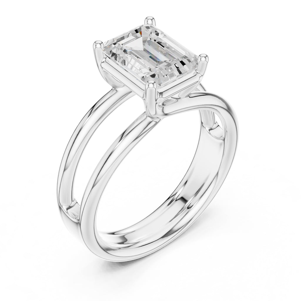 The Floating Horizon Ring 2ct White Gold Emerald