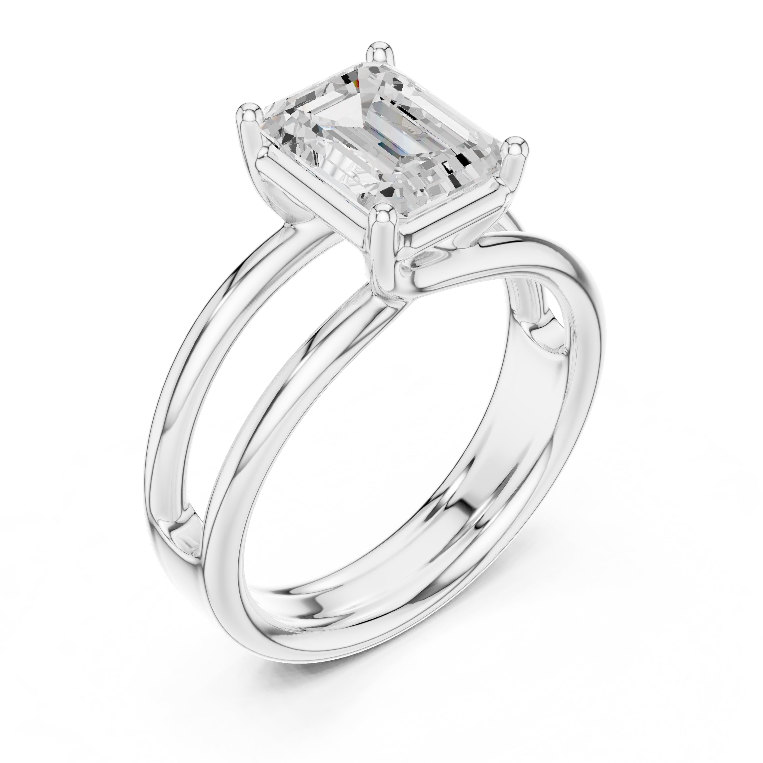 The Floating Horizon Ring 2ct White Gold Emerald