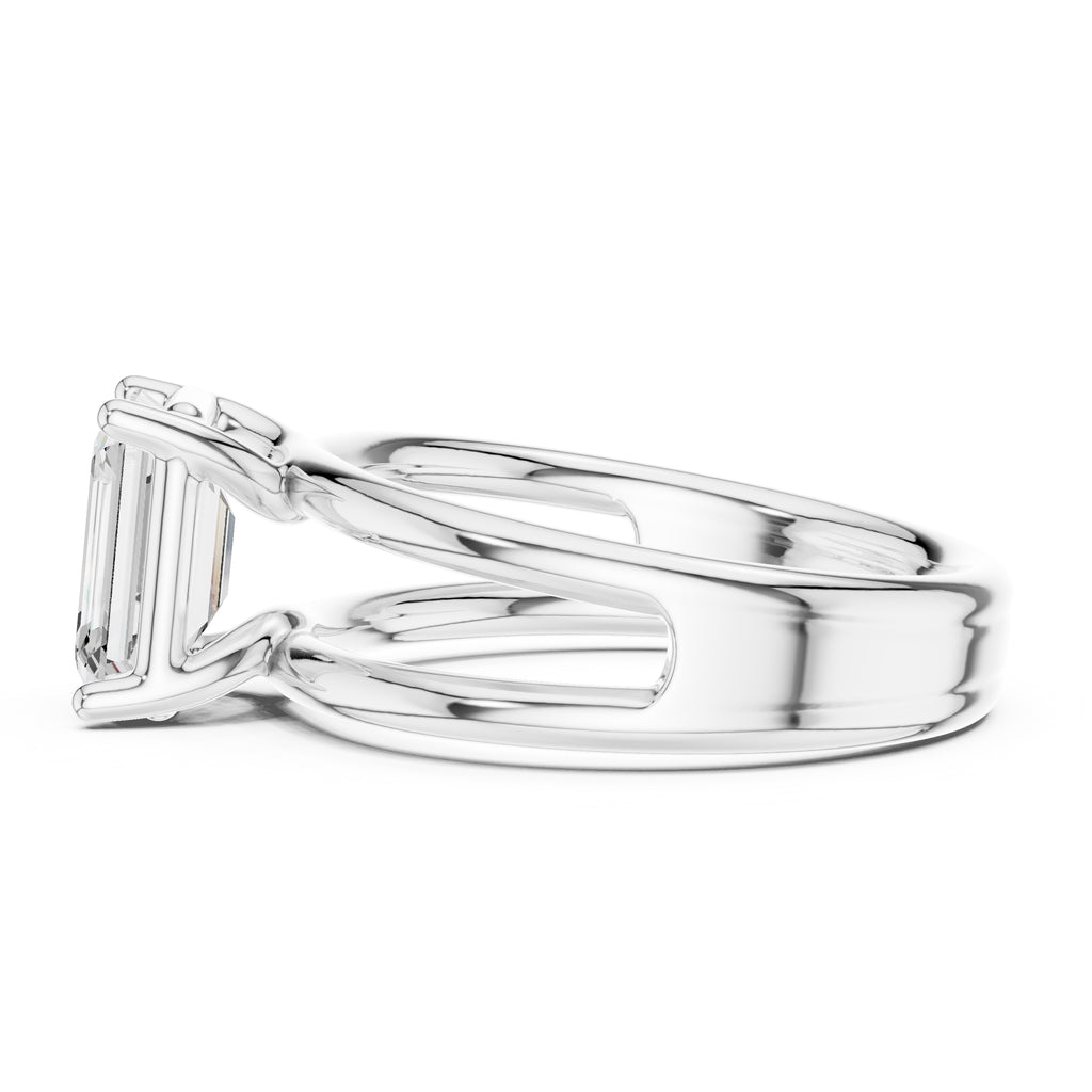 The Floating Horizon Ring 2ct White Gold Emerald