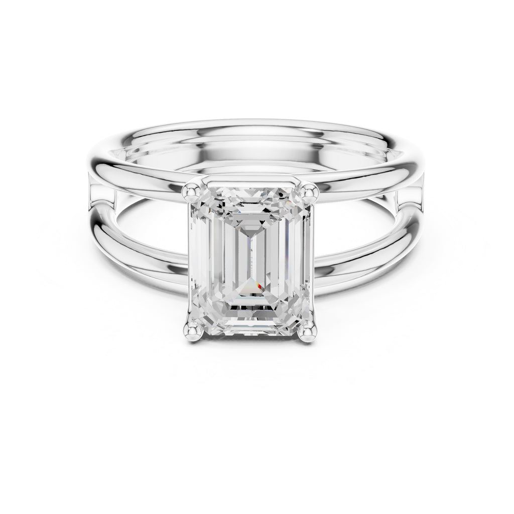 The Floating Horizon Ring 2ct White Gold Emerald