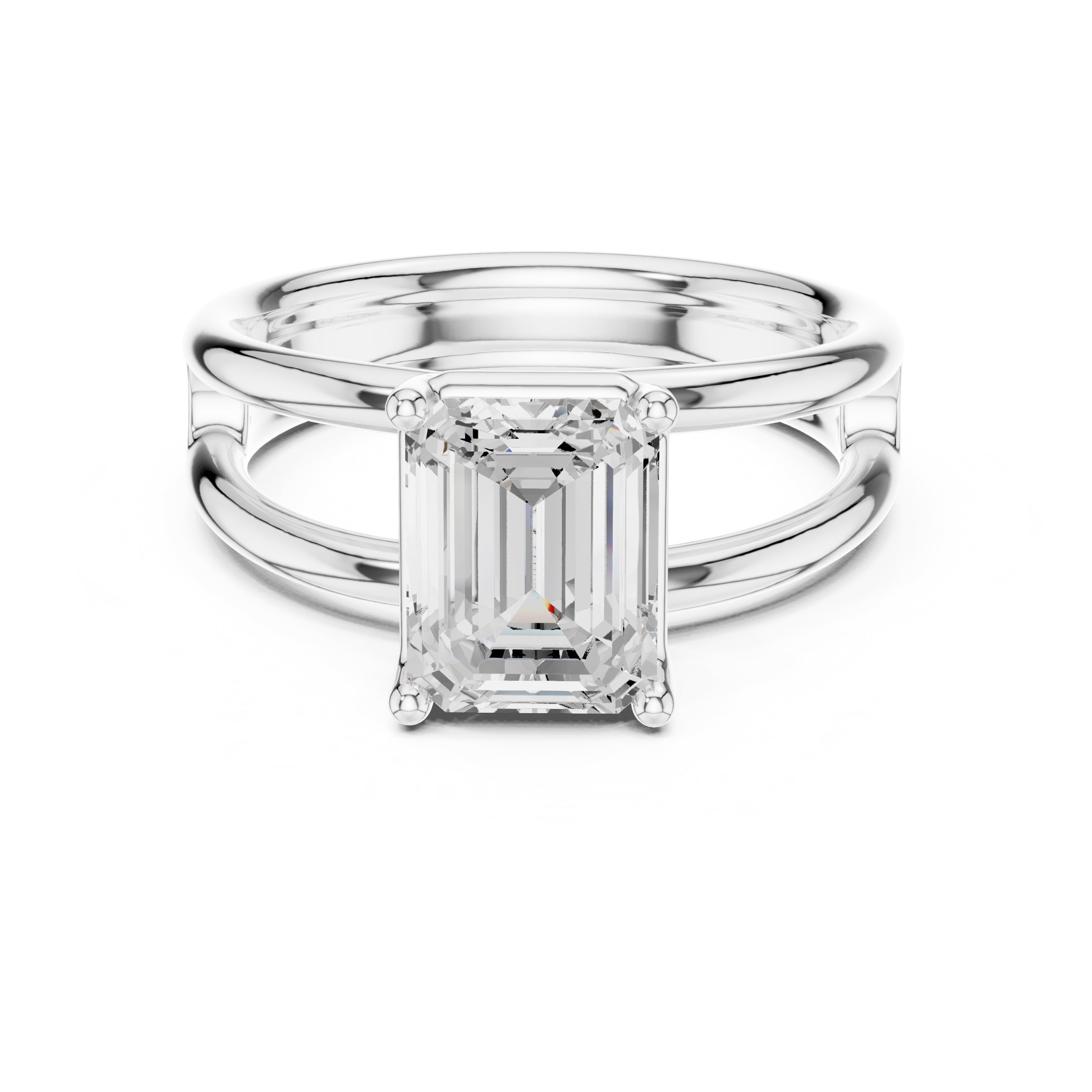 The Floating Horizon Ring 2ct White Gold Emerald