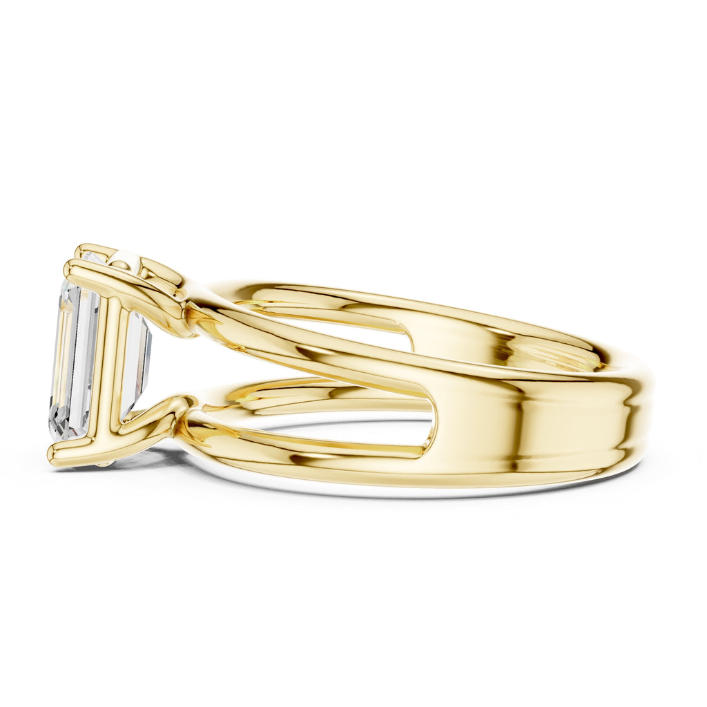 The Floating Horizon Ring 2ct Yellow Gold Emerald