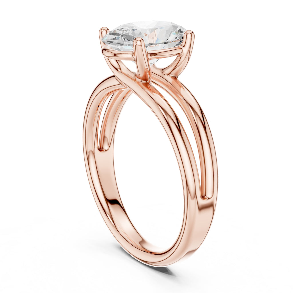 The Floating Horizon Ring 2ct Rose Gold Oval