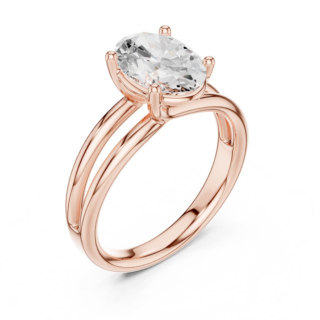 The Floating Horizon Ring 2ct Rose Gold Oval