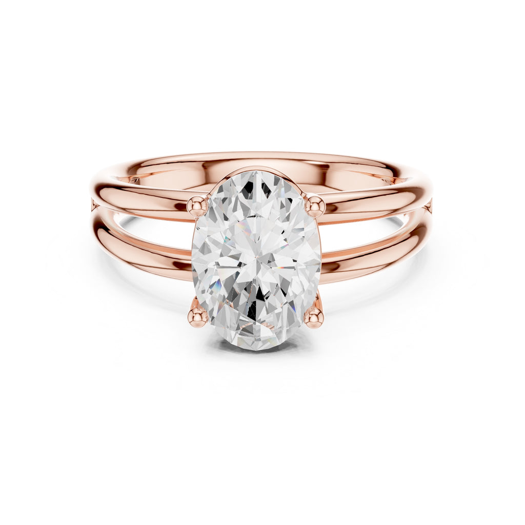 The Floating Horizon Ring 2ct Rose Gold Oval