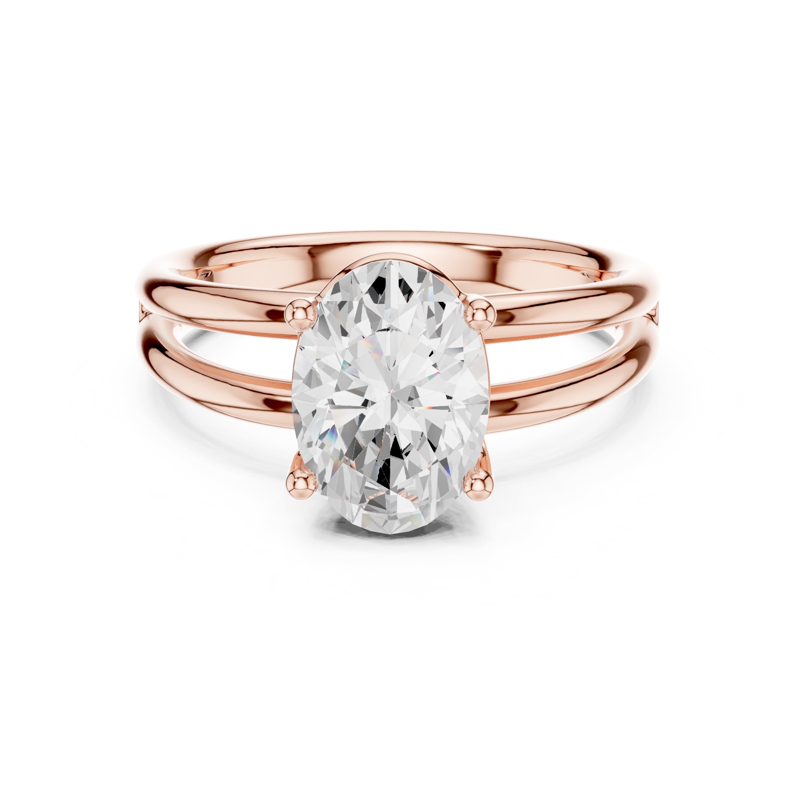 The Floating Horizon Ring 2ct Rose Gold Oval