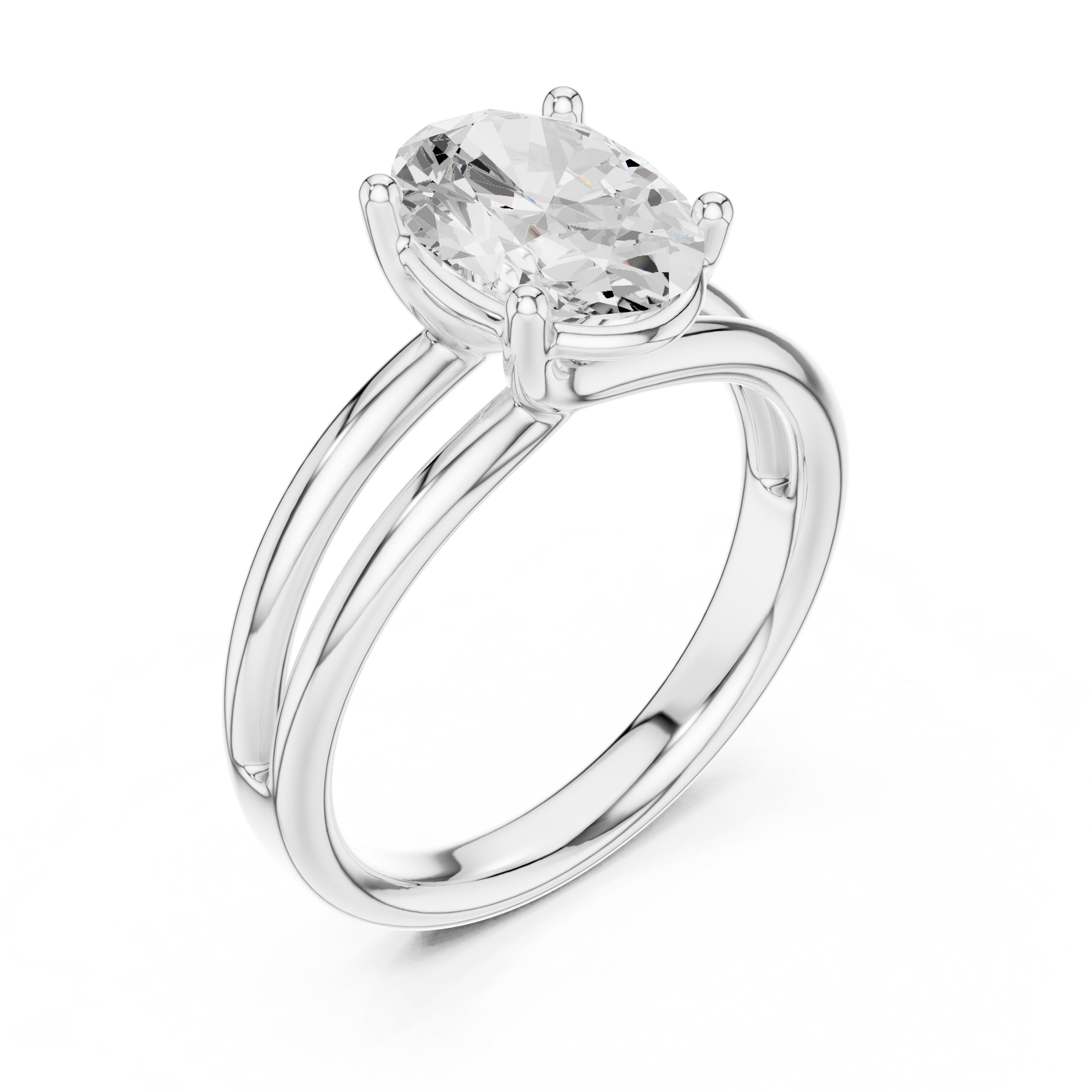 The Floating Horizon Ring 2ct White Gold Oval