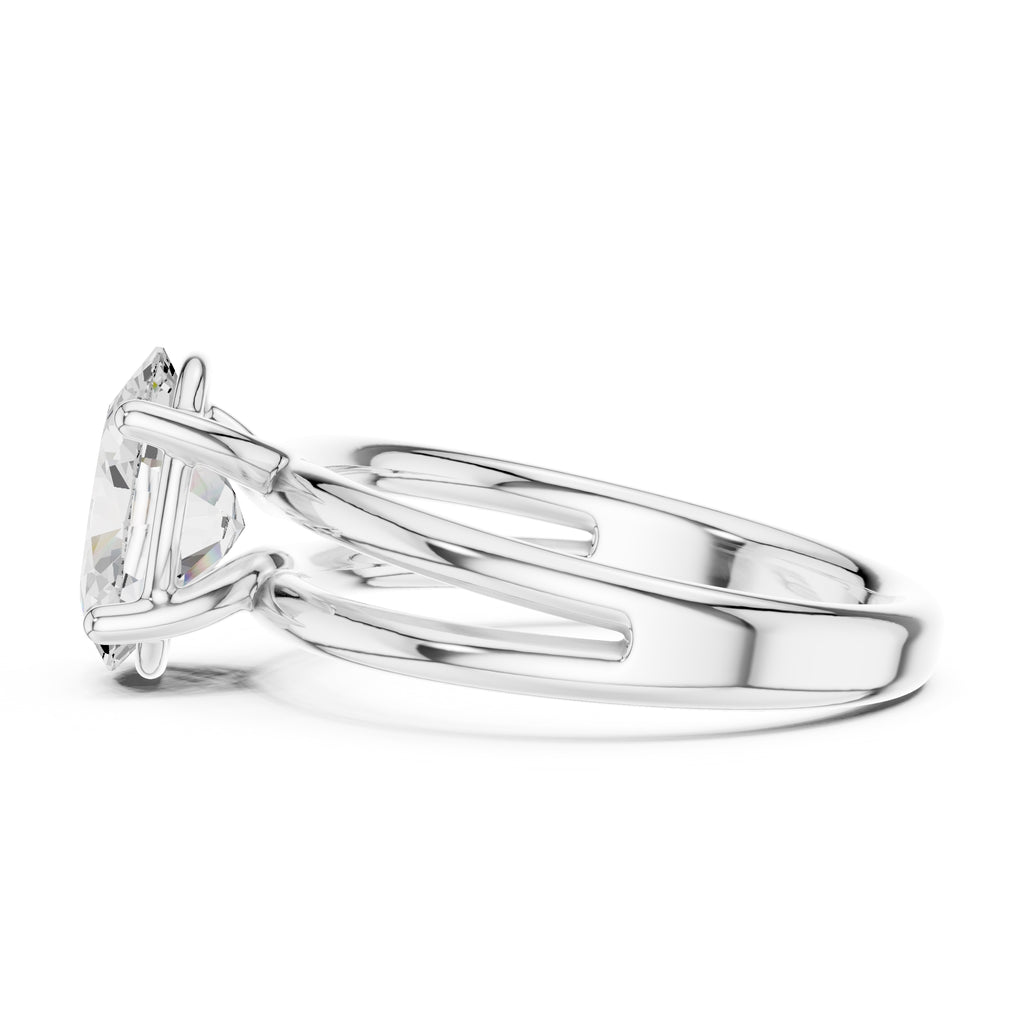 The Floating Horizon Ring 2ct White Gold Oval