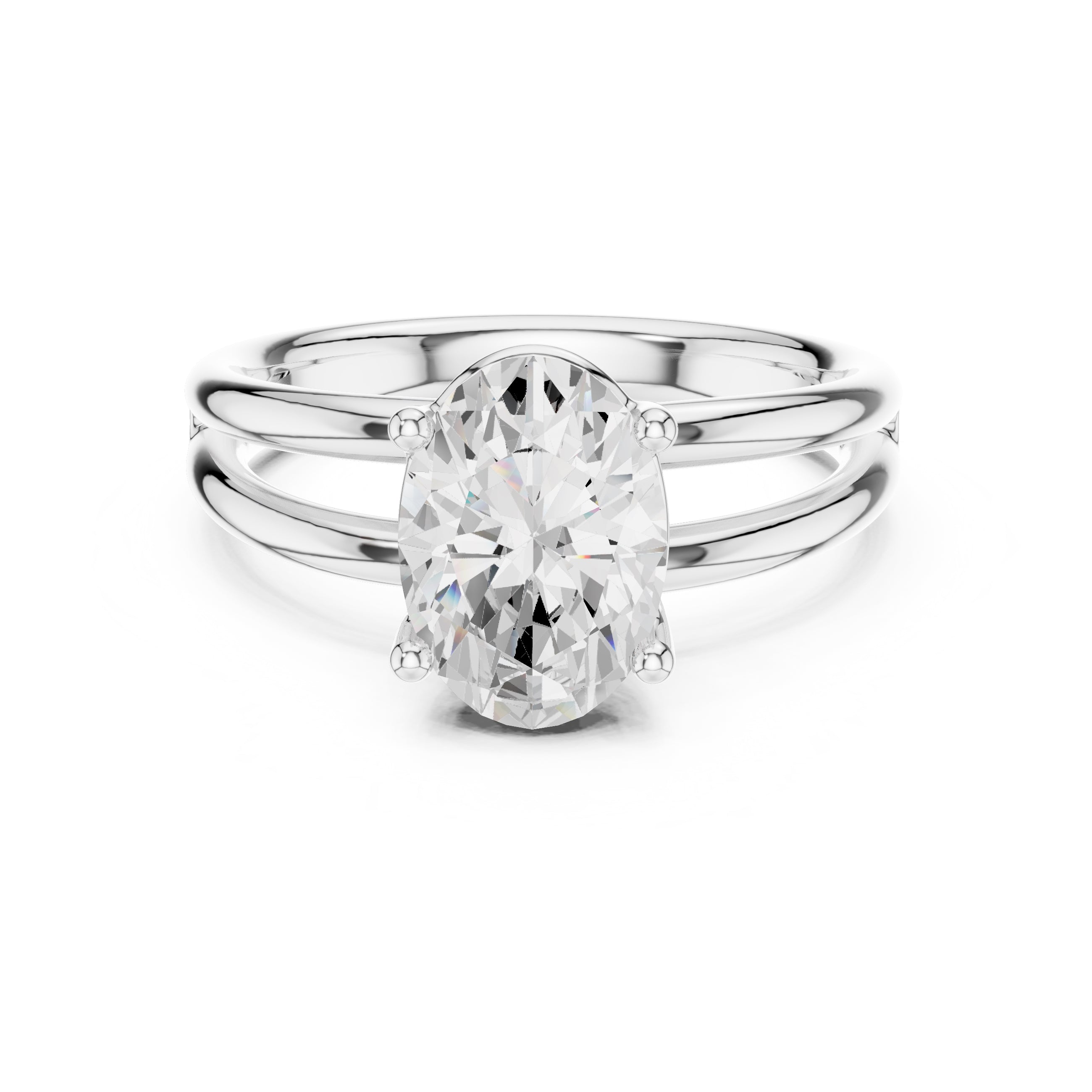 The Floating Horizon Ring 2ct White Gold Oval