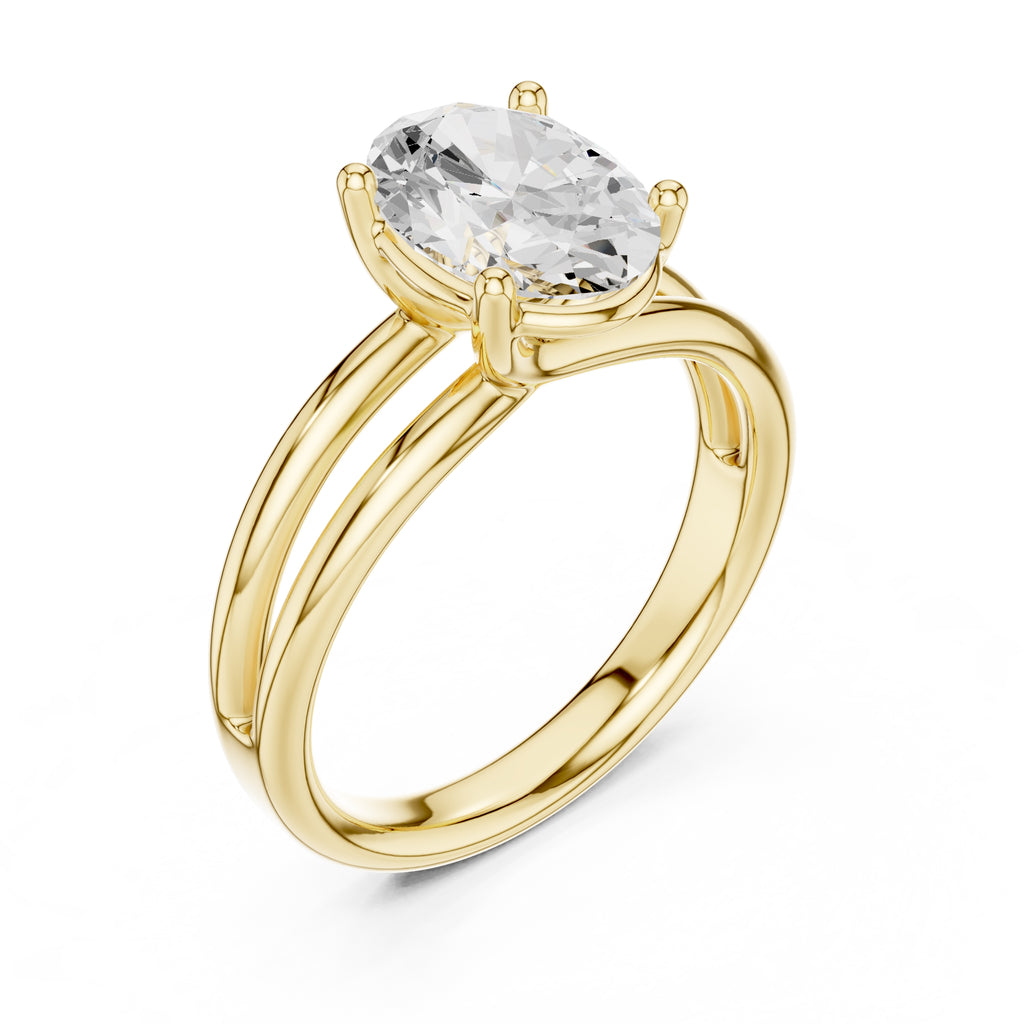 The Floating Horizon Ring 2ct Yellow Gold Oval