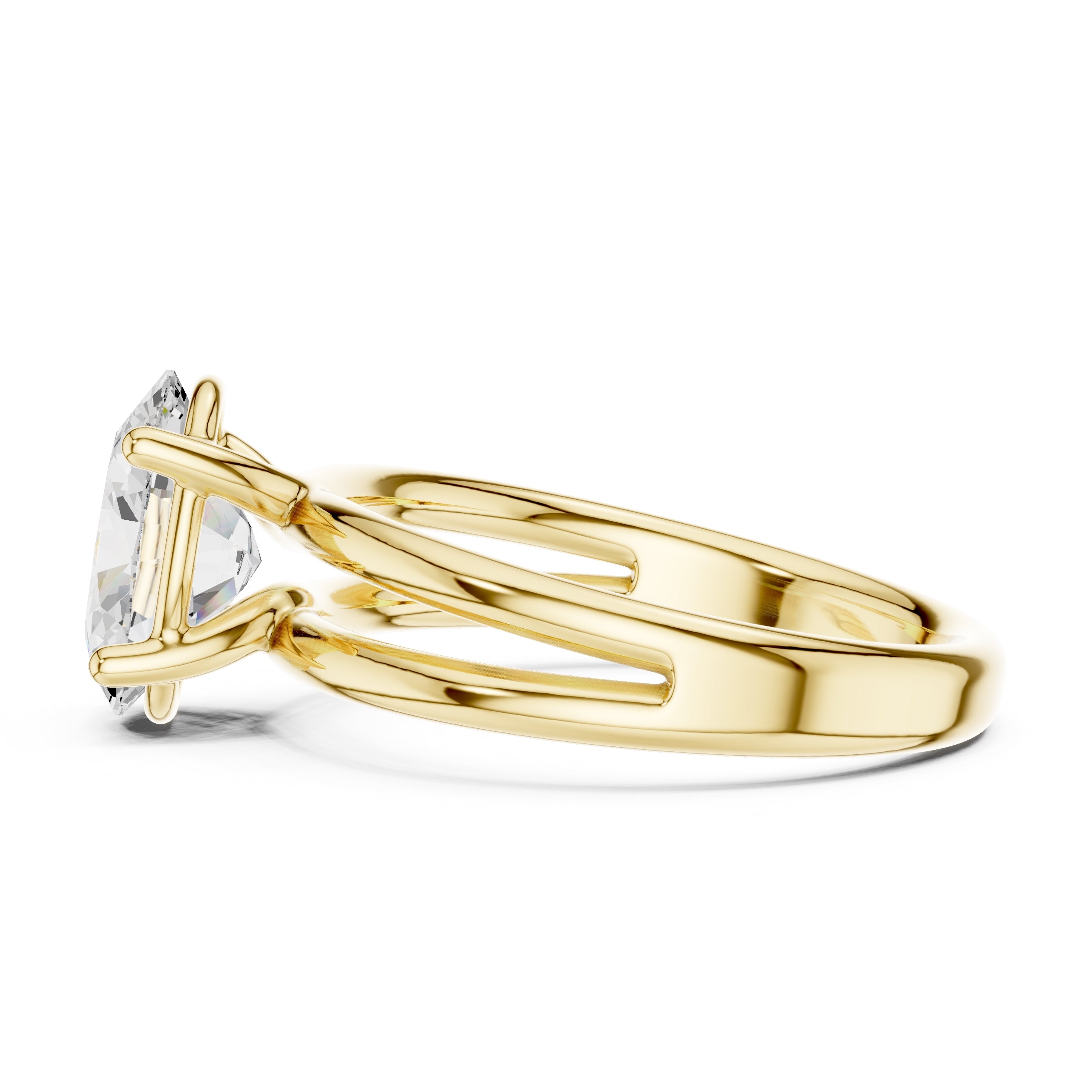 The Floating Horizon Ring 2ct Yellow Gold Oval