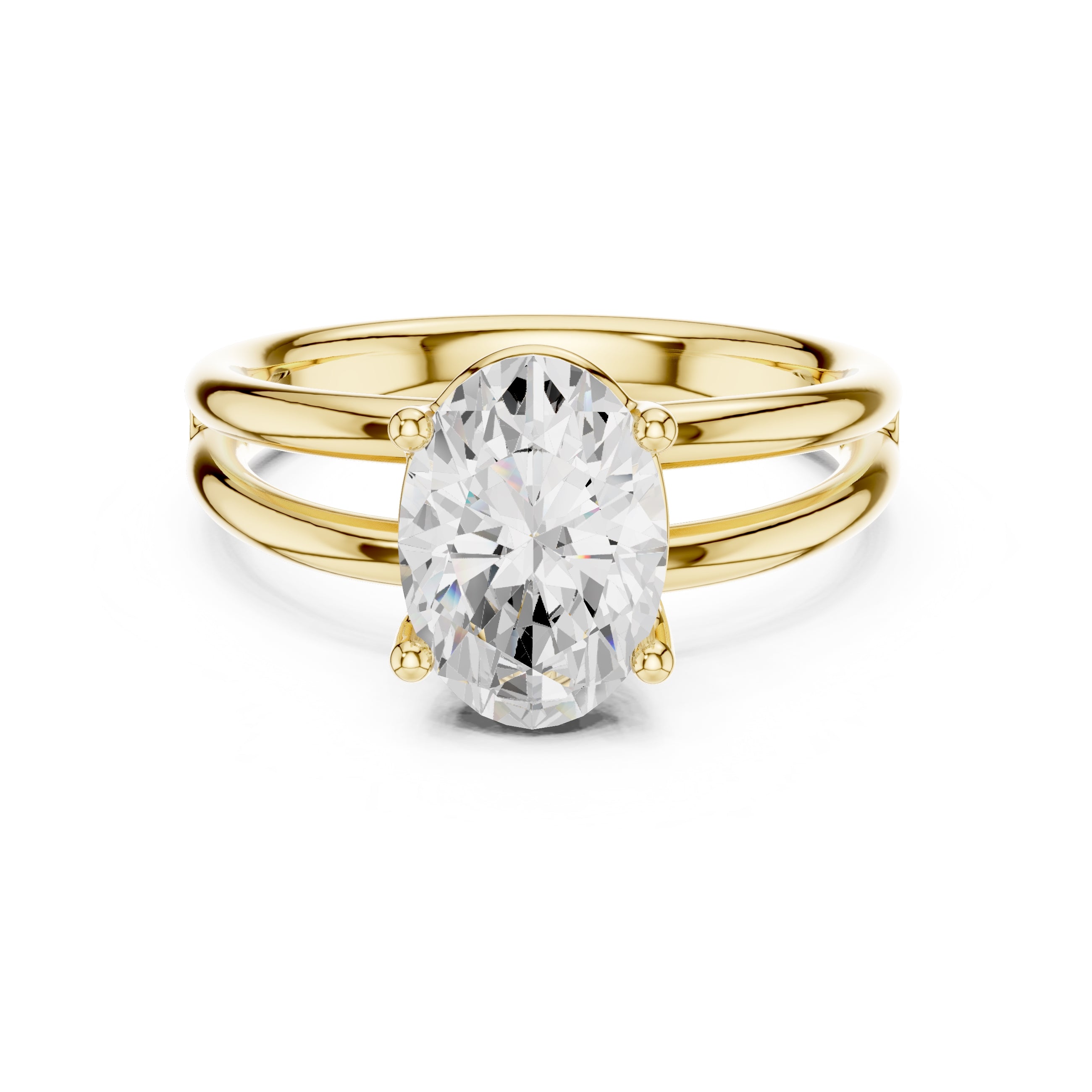 The Floating Horizon Ring 2ct Yellow Gold Oval