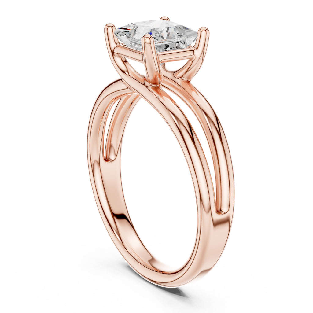 The Floating Horizon Ring 2ct Rose Gold Princess