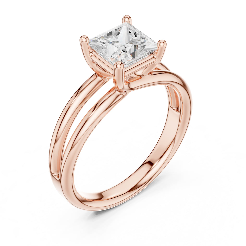 The Floating Horizon Ring 2ct Rose Gold Princess