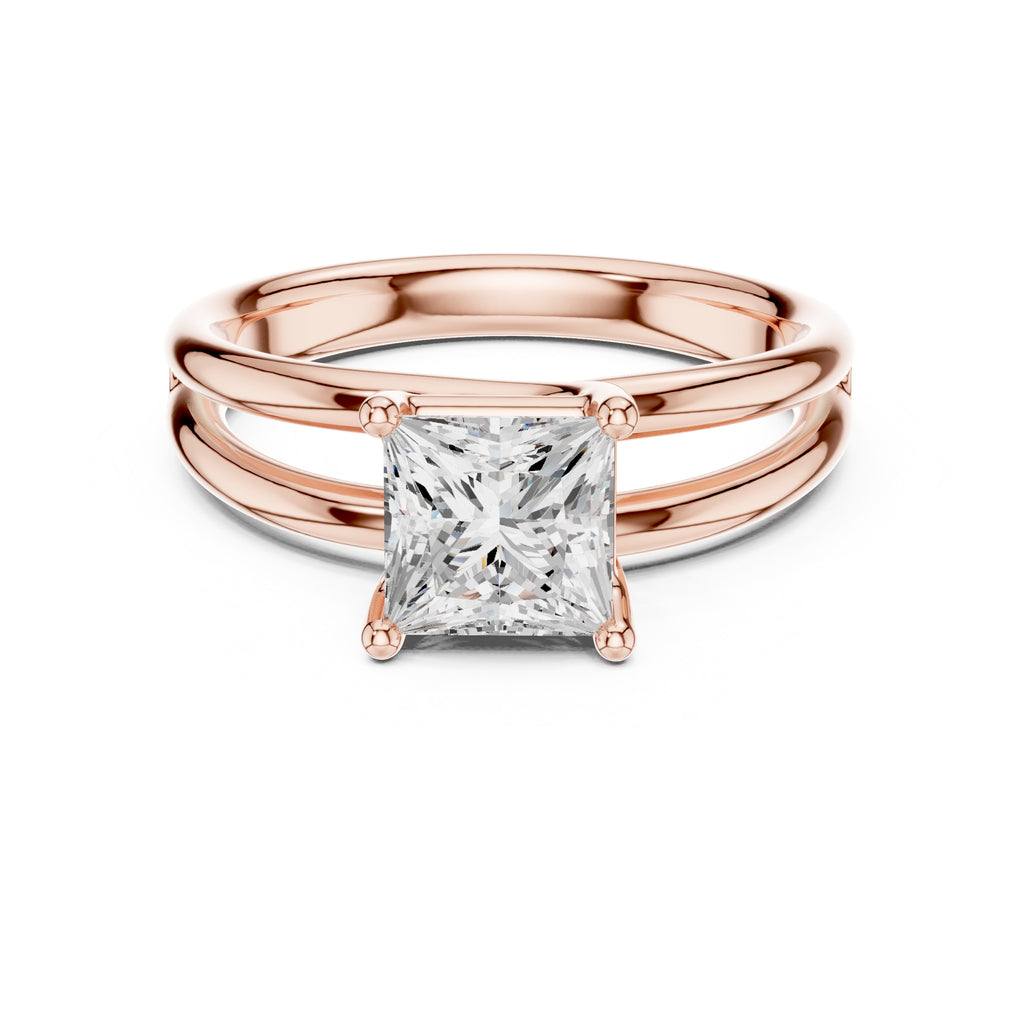 The Floating Horizon Ring 2ct Rose Gold Princess