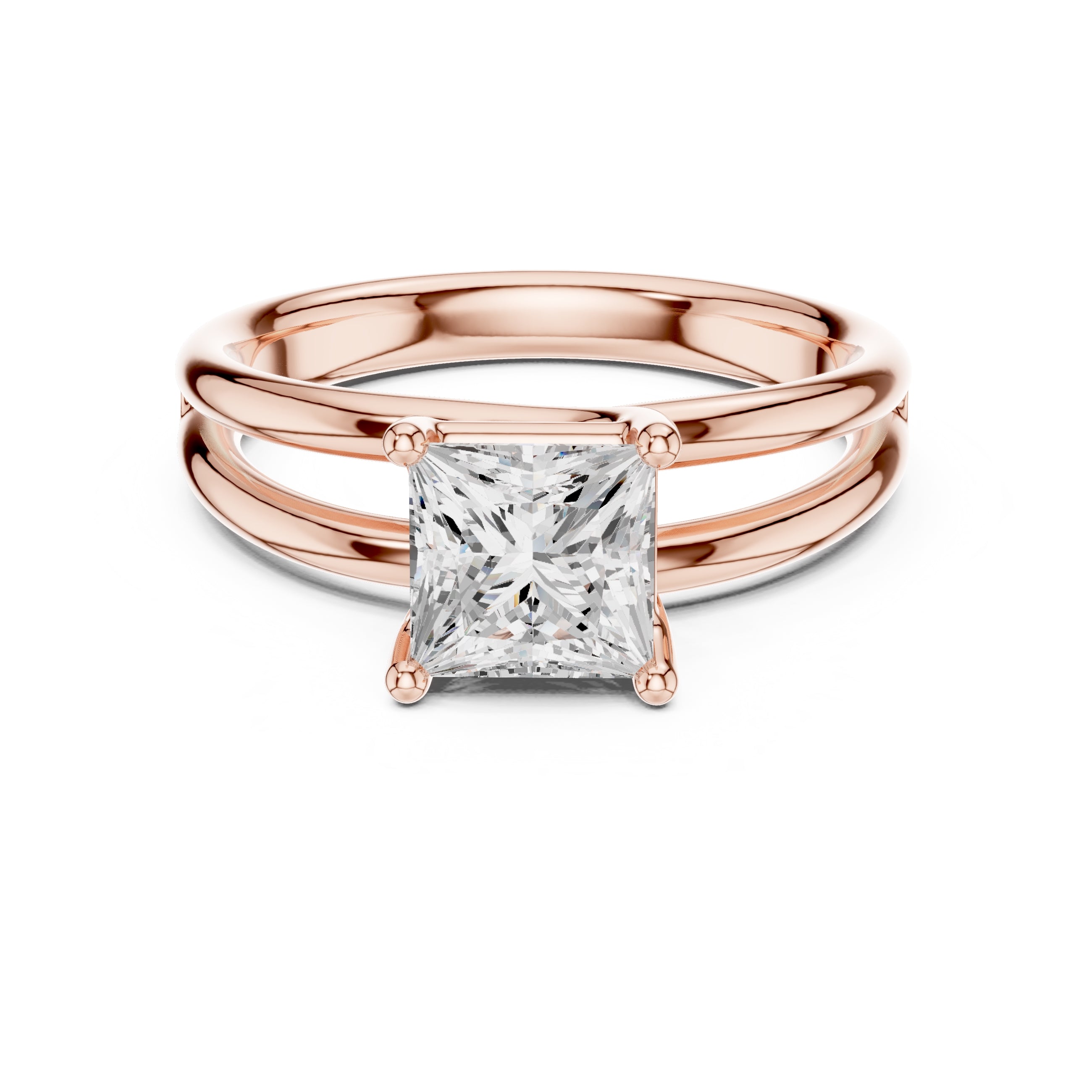 The Floating Horizon Ring 2ct Rose Gold Princess