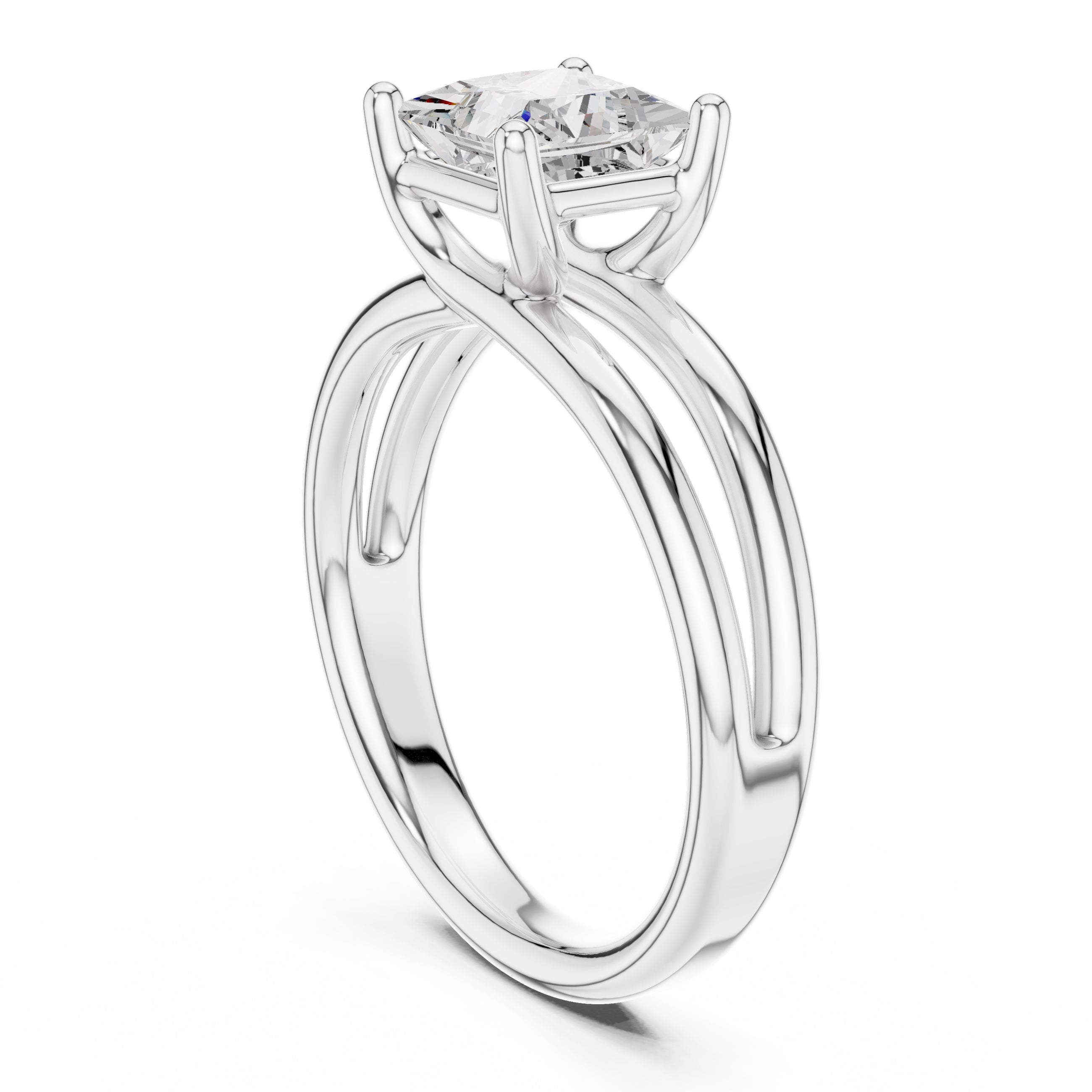 The Floating Horizon Ring 2ct White Gold Princess